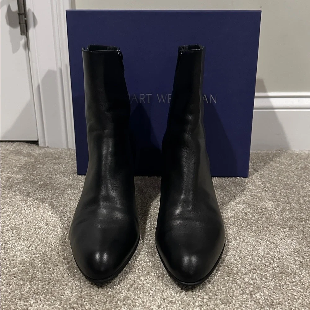 Stuart Weitzman Black Bootie Sz 11.5 - Picture 2 of 7